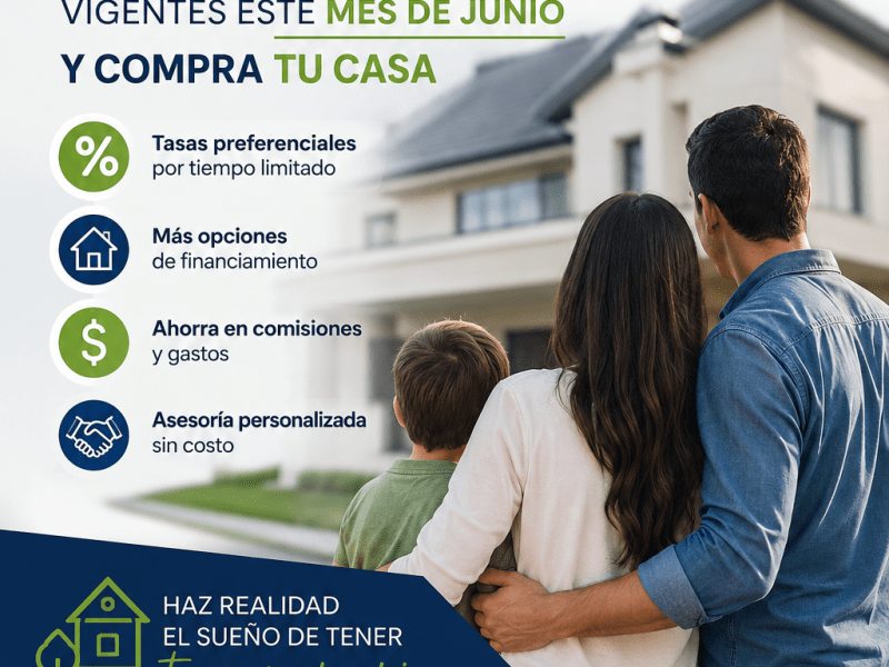 Este mes de junio es una excelente oportunidad para comprar tu casa. Conoce las promociones y beneficios que ofrecen los bancos y encuentra el crédito hipotecario ideal para&nbsp;ti.